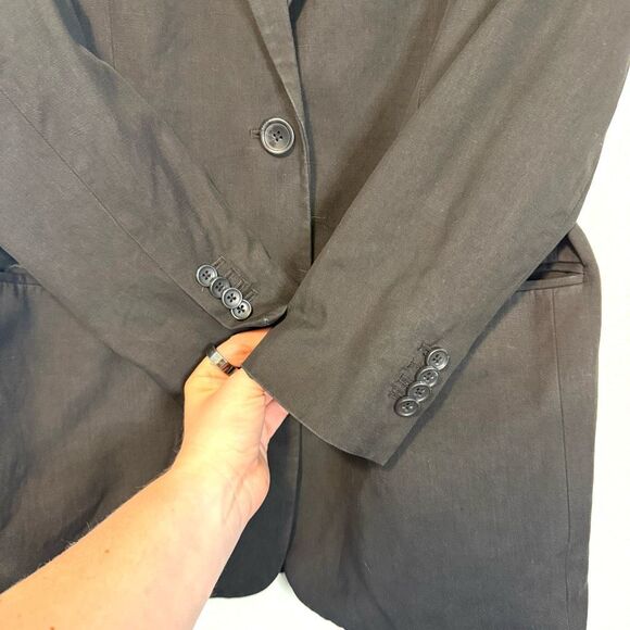 Everlane Linen Blend Black Blazer Size 2 - Picture 4 of 7